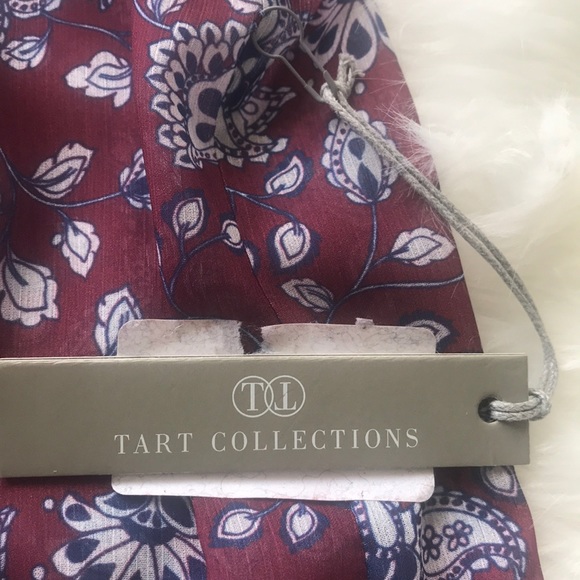 TARTE COLLECTIONS Fiona Cap Ruffled Sleeve Floral Sheer Top Blouse Size S NEW - Picture 5 of 9